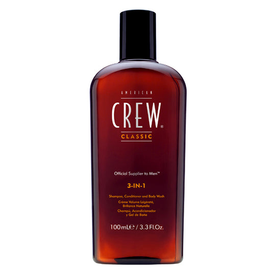 SHAMPOOING, APRÈS-SHAMPOOING ET NETTOYANT POUR LE CORPS 3 EN 1 AMERICAN CREW