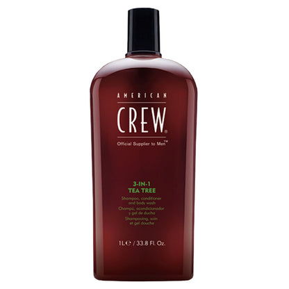 Shampoing, revitalisant et gel douche 3 en 1 à l'arbre à thé d'AMERICAN CREW