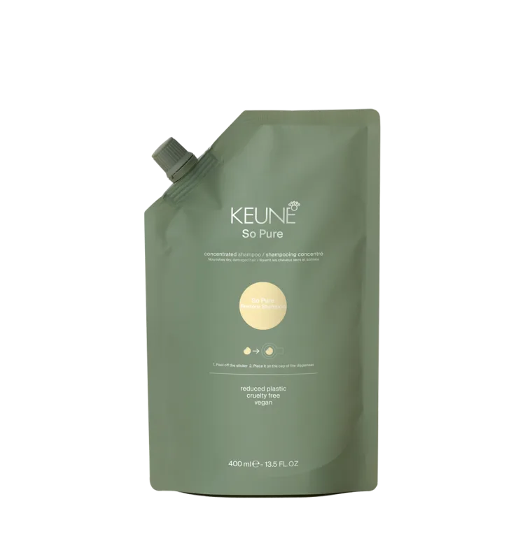 KEUNE SO PURE RESTORE SHAMPOO REFILL - 400ml  (13.5oz)