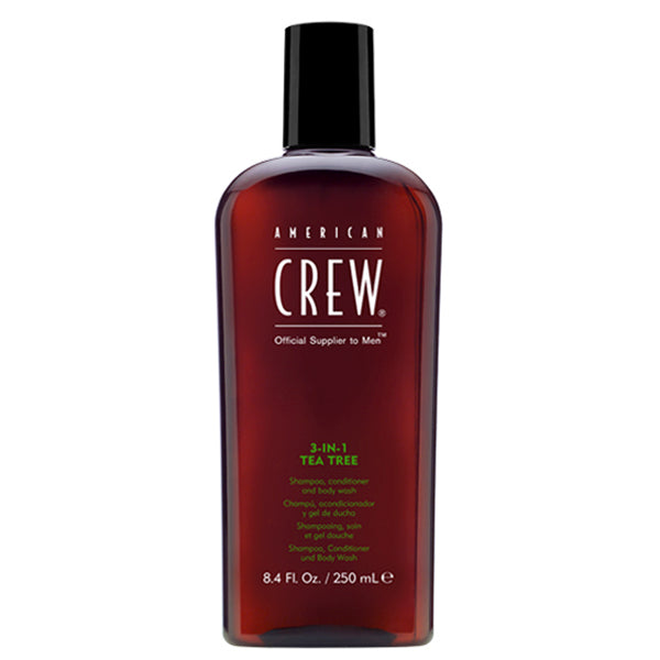 Shampoing, revitalisant et gel douche 3 en 1 à l'arbre à thé d'AMERICAN CREW