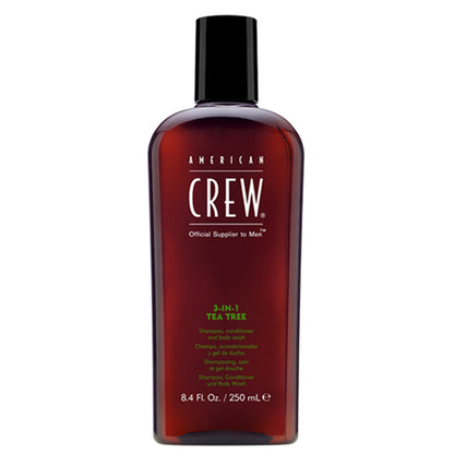 Shampoing, revitalisant et gel douche 3 en 1 à l'arbre à thé d'AMERICAN CREW